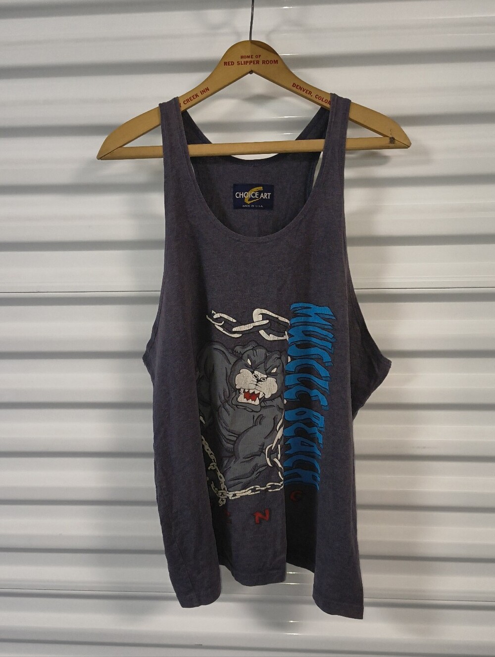 Vtg Muscle Beach Venice Gym Mens L Tank Top Made in USA Rare HTF